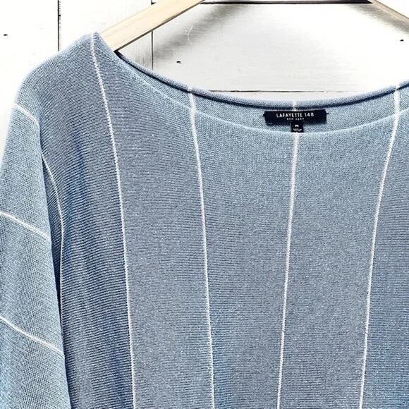 Lafayette 148 New York Blue Crew Neck Sweater - Picture 4 of 7